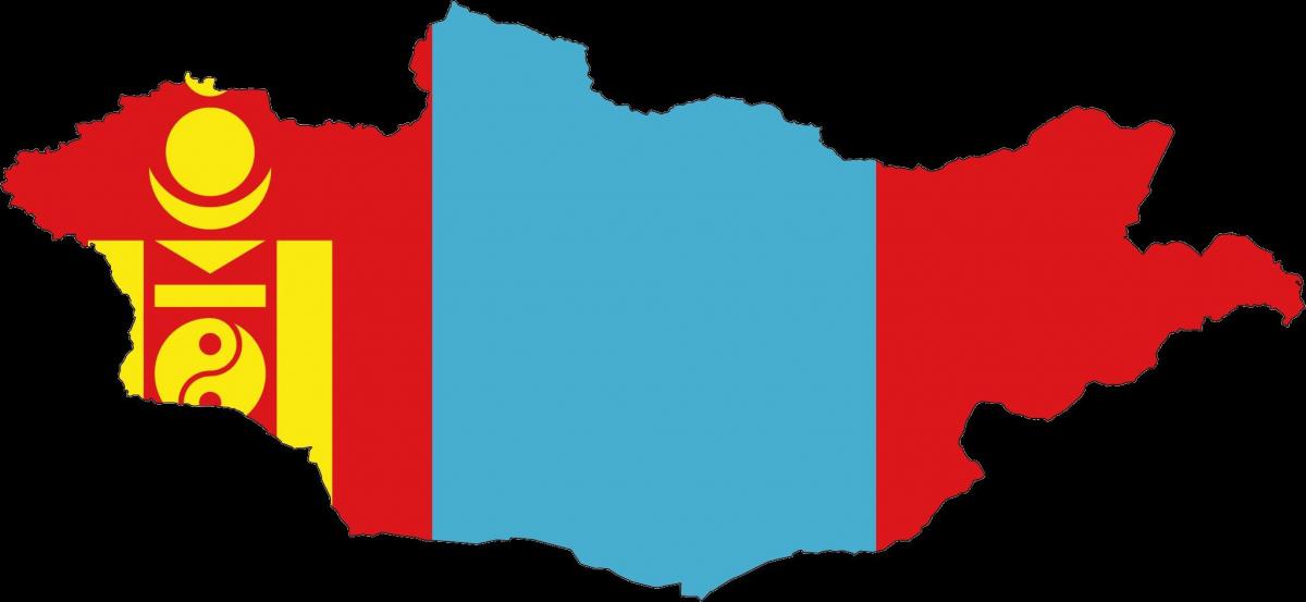 kart over Mongolia flagg