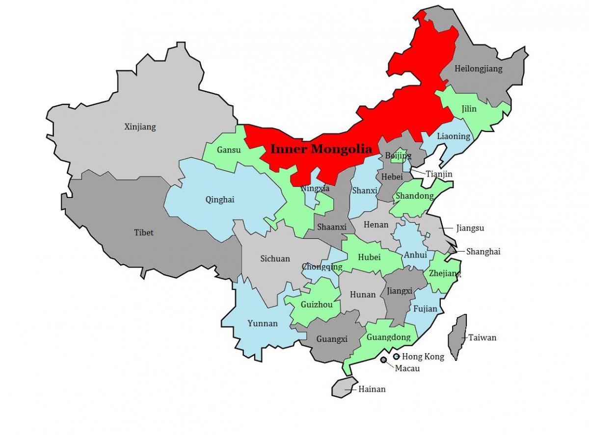 kart over regionen Mongolia