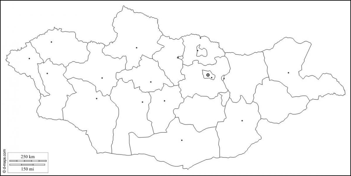 blank kart over Mongolia