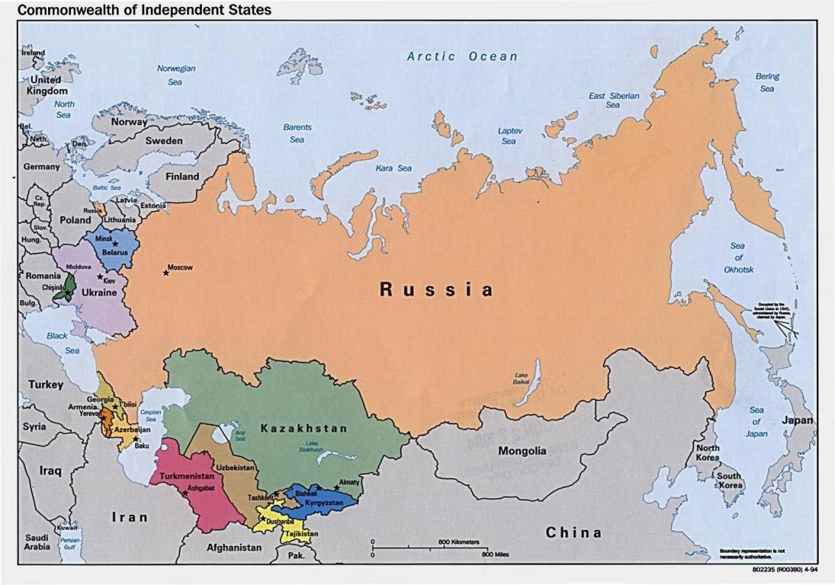 kart over russland Mongolia